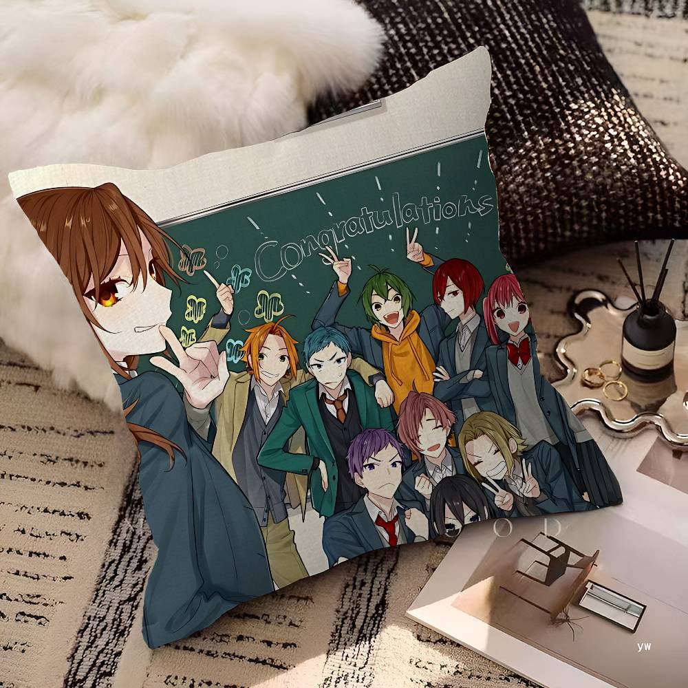 Horimiya Anime Pillow Cover For Bedroom Room And Living Room Sofa Decorative Cushion Cover