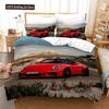 Sport Racing Car Duvet Cover Set Blue Race Car Bedding Set Full Size Boys Blue Flame Extreme Speed Sports Car Comforter Cover