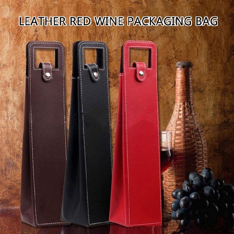Set of 2 Leather Wine Accessory Protective Champagne Carriers for Gifting and Travel Stylish Wine Bottle Storage Bag