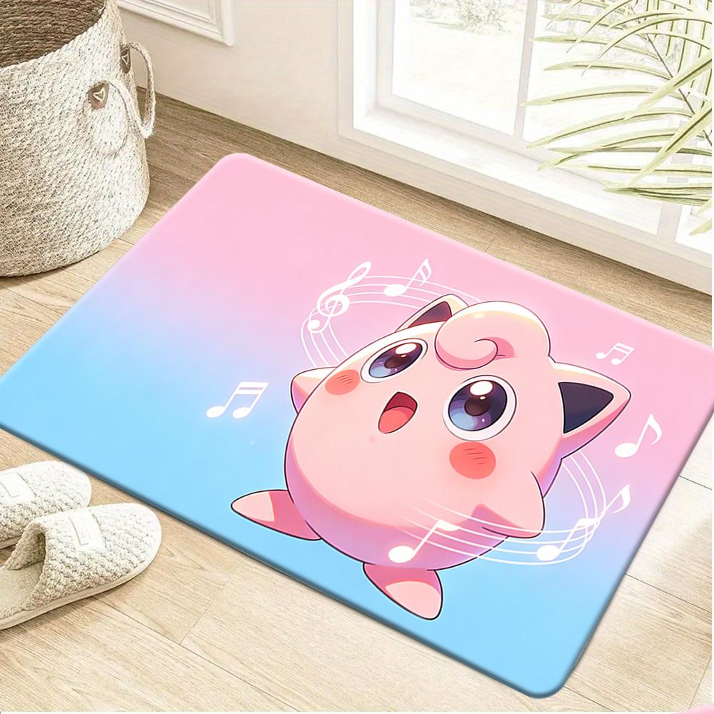 

Pokemon Pikachu Eevee and Starters Forest Print Non-slip Doormat, Soft Absorbent Floor Rug for Home Decor 40cm x 60cm