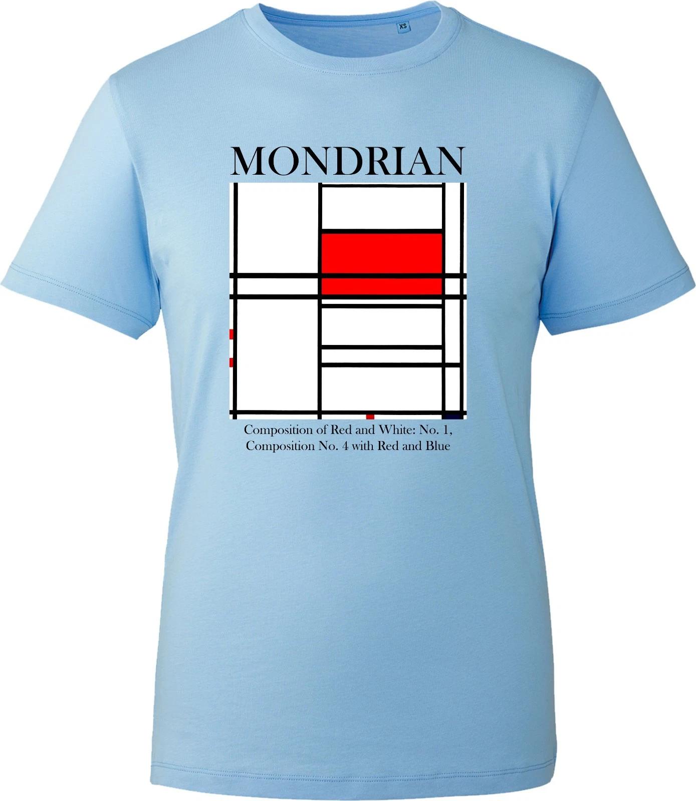 Mondrian Composition Style Art T-Shirt Abstract Geometric Modern Art Unisex Tee L