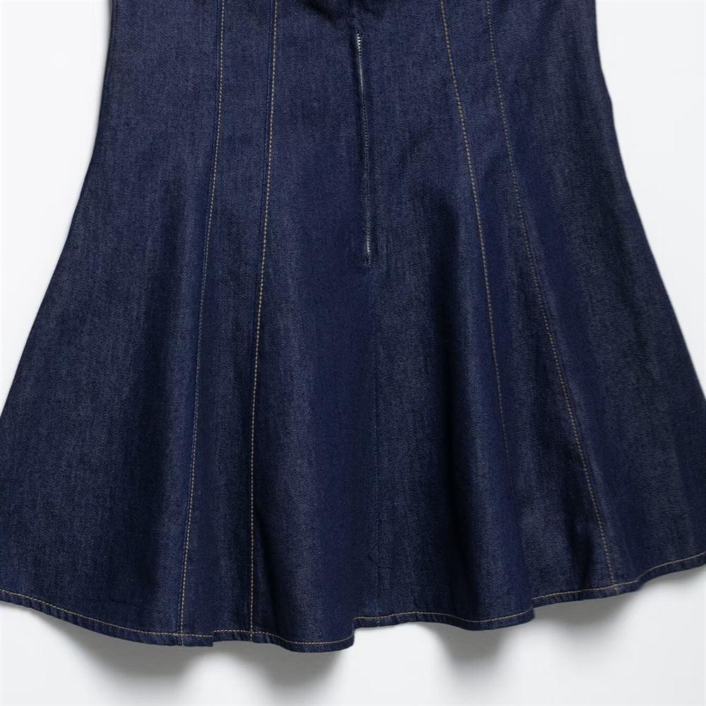 2025 Spring/Summer Slim Fit Sexy Halter Backless Denim Dress