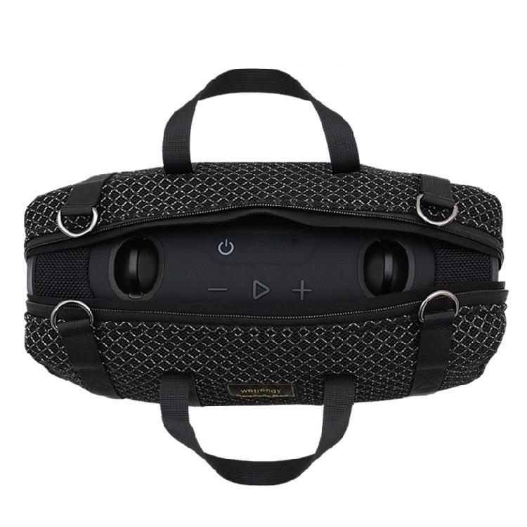 Portable Speaker Travel Bag with Carry Handle, Removable Shoulder Carry and Black Storage Design for Soundbar Regular Transport Needs and Daily Use