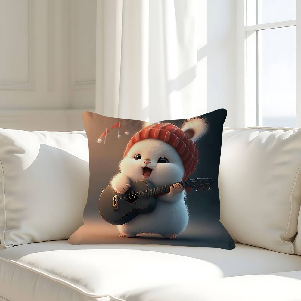 Cartoon Niedliche Tiere Kissenbezug Abnehmbarer Waschbarer Kissenbezug – Ganzjährig Weiches Leinen