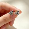 New Creative Punk 925 Sterling Silver Jewelry Retro Three-dimensional Fly Stud Earrings 3484