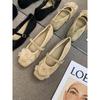 Nana's 2025 French Gentle Flat-bottomed Flower Ballet Single Shoes Women's Retro One-word Buckle Mary Jane Small Leather Shoes