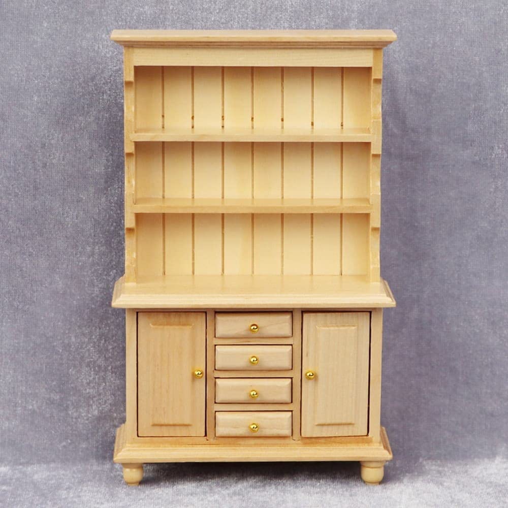 Moin Moin Miniature Furniture Dollhouse Shelf Width 9 X Height 16 X Depth 4cm Natural Wood Cupboard Wooden Cupboard Dining Kitchen Doll Doll Retro
