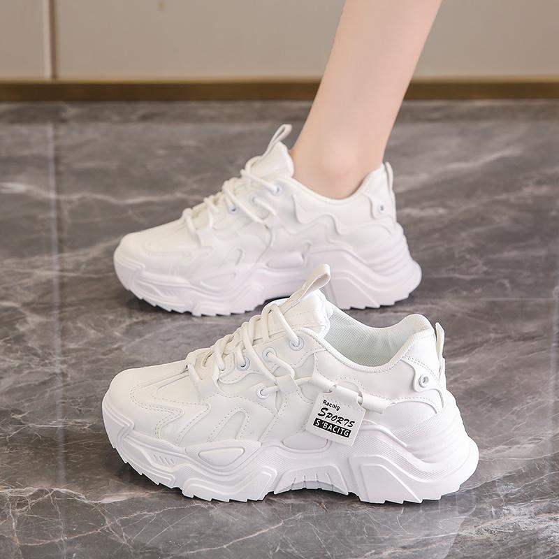 Soft-soled dad shoes autumn new velvet warm sneakers high-top thick-soled