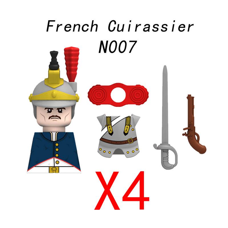 Military Medieval Building Blocks Napoleonic Wars Castle Knight Soldier Figures Weapons Guns British French Army Infantry MOC