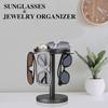 360 Rotating Sunglasses Organizer Stainless Steel Sunglasses Holder With Tray Multiple Eyewear Storage For Tabletop Nightstand