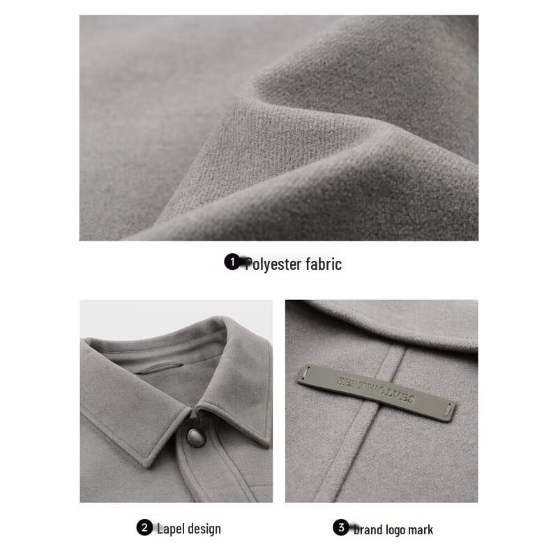 SEPTWOLVES Men's Lapel Workwear Faux Wool Jacket