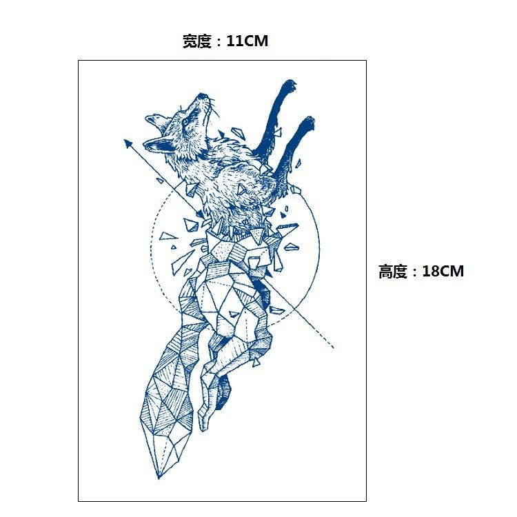 Stopniowa Zmiana Geometryczny Ziołowy Sok Lis Wieloryb Syrena Symulacja Naklejka Tatuaż, Kalkomania do Transferu Wodnego