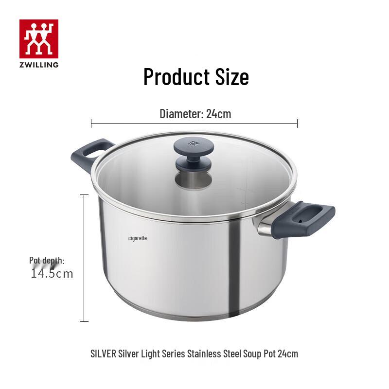ZWILLING 24cm 2-Layer 304 Stainless Steel Steamer & Soup Pot