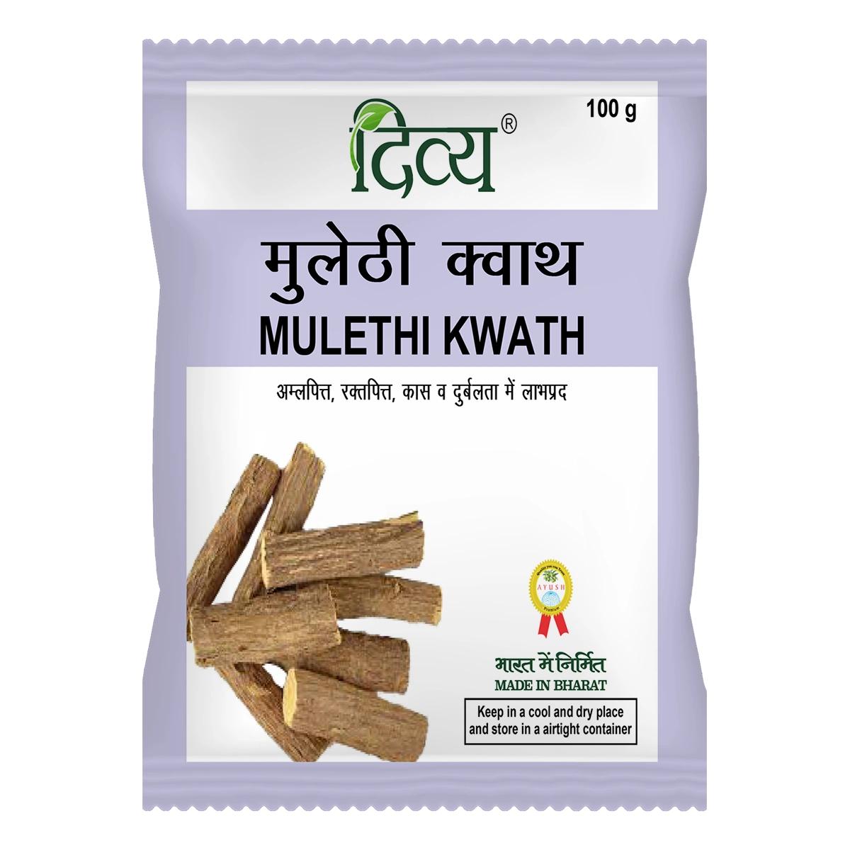Divya Mulethi Kwath 100 gm Powder Natural Herbal Drink for Wellness and Daily Refreshing Beverage