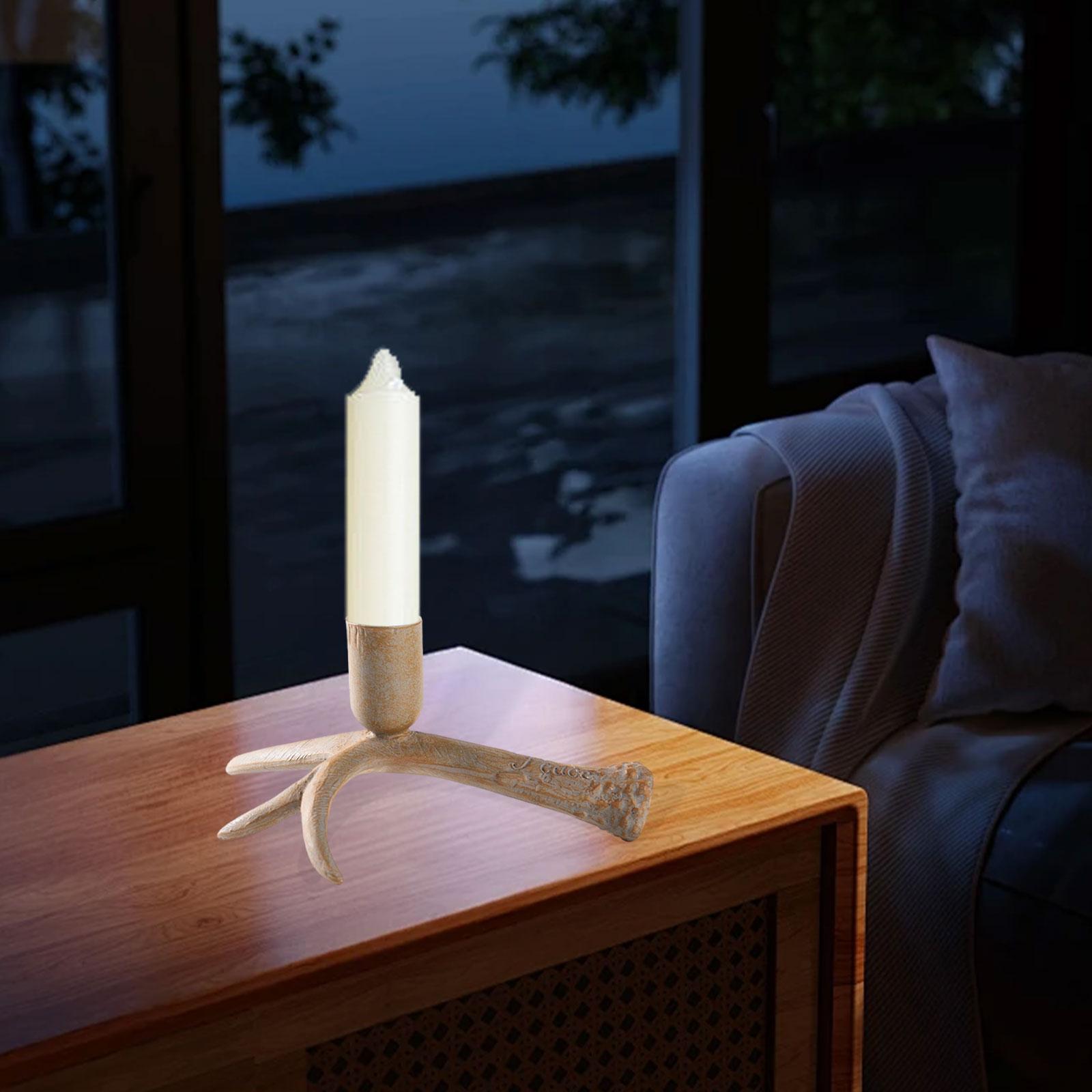 Candle Holder Decorative Candle Stand Ornament Elegant Retro Unique Candleholder for Shelf Fireplace Countertop коричневый