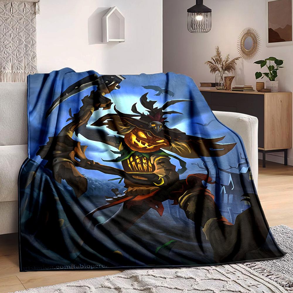 1PC Pumpkin Head Blanket, Throw For Sofa, Bed, Travel, Printing Blanket With Soft And Warm Fabric yy250918153 75x90cm