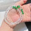 Natural White Crystal Chalcedony Multi-Circle Design Bracelet Bracelet.