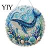 Stress Relief Creative Activity Coastal Faux Pearl Painting Kit, Ocean Theme Art DIY Sparkling Gemstone Crafting Sea Animal Ornament Craft Kit
