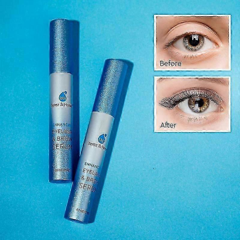 Terezhonore Wimpern- & Augenbrauenwachstumsserum, Wimpernverstärker für längere, dichtere, geschwungene Wimpern, Wasserfeste Augenbrauen-Nährlösung, 2er-Set