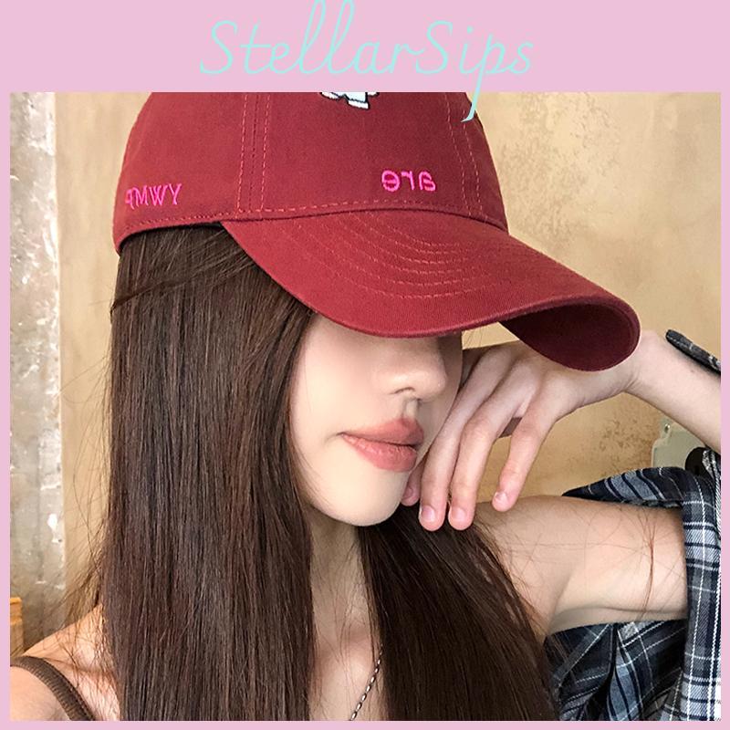 Baseball Cotton Breathable Cap With Bear And Letter Embroidery Design Fall For
