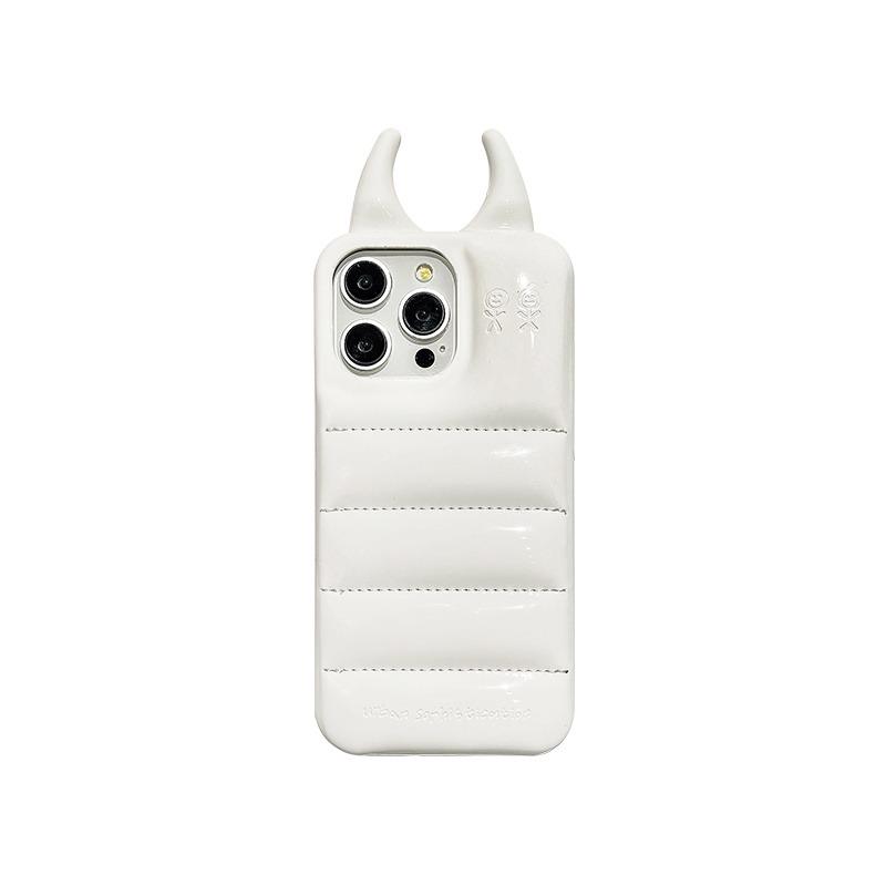 

Глянцевий чохол для телефону Fashion Cow Horns для iPhone 15 14 13 12 Pro Max Luxury PU шкіряна задня кришка for iphone12ProMax(6.7 ) білий