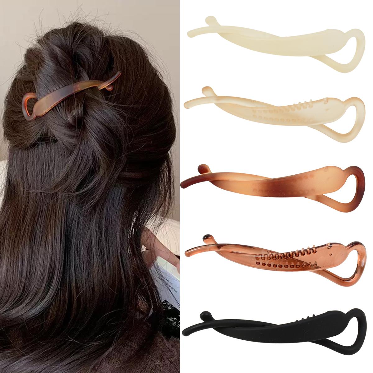 

5-Piece Set of Fashionable and Simple Matte Twist Hair Clips for Women, Suitable for Daily Casual Wear and Versatile Use