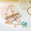 Bohemia Gold Plated Double Layer Shell Necklace For Women Starfish Conch Scallop Pendant Choker Summer Beach Jewelry Accessories