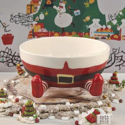 Weihnachtsschmuck Kreative Keramik Obstschale Snack Aufbewahrungsteller Niedlicher Weihnachtsmann Süßigkeitenteller Keramik
