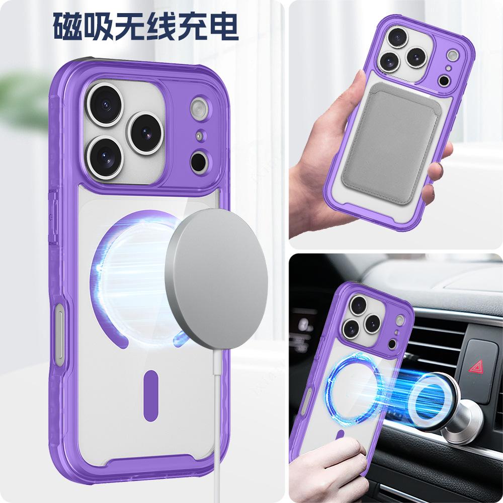iphone11promax magnetic mobile phone case is suitable for Apple 11 two-in-one matte transparent color 11 anti-drop protective cover.
