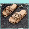 Fashion Tiger Print Eva Slide Sandals For Couples Home And Outdoor Use