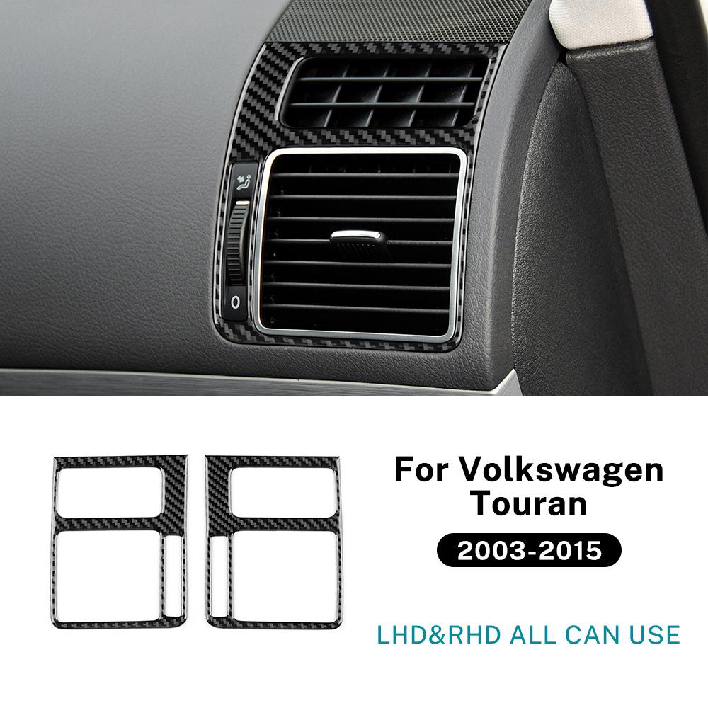 For Volkswagen Touran MK2 1T2 2010 2011 2012 2013 2014 2015 Real Soft Carbon Fiber Sticker Car Air Outlet Side of Center Console