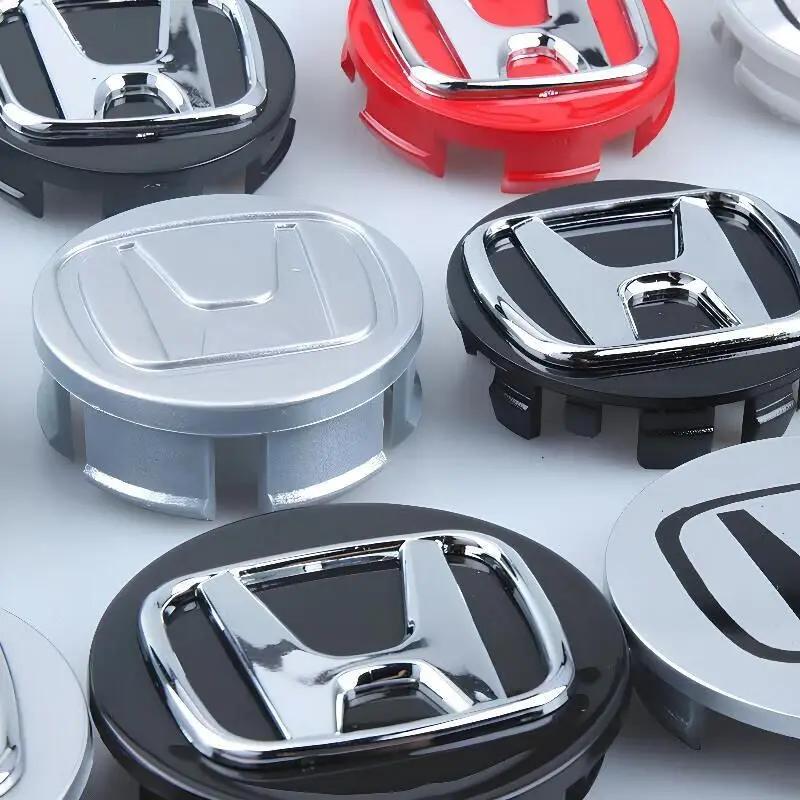 4Pcs Car Logo Wheel Hub Center Caps Decoration Accessories For Honda Fit Jazz GK5 Civic Type-R CRV Pilot Accord Insight Spirior