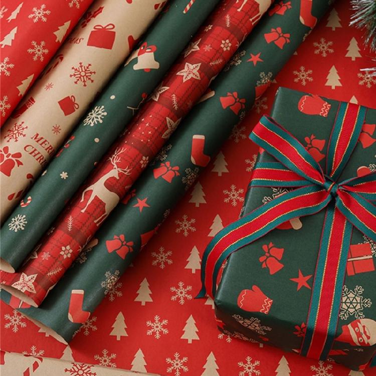 Extra Large 50x74cm Festival Gift Wrap 5 Sheets Sturdy Quality Reindeers Bell Designs Durable Surfaces