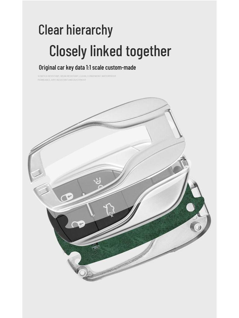 Maserati Quattroporte, Levante, Ghibli Metal Leather Key Case Protective Shell