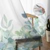 Spring Watercolor Plant Eucalyptus Leaves Sheer Curtains for Living Room Decoration Window Curtains Kitchen Tulle Voile Curtains
