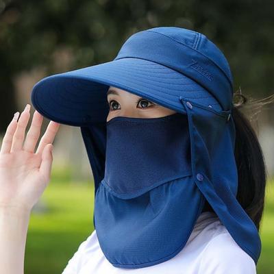 Fischerhut Anti-UV Schal Maske Hut Gesichtsschutz Verstellbarer Sonnenschirm Schal Mütze Dünn Weich Teepflückerhut Reise