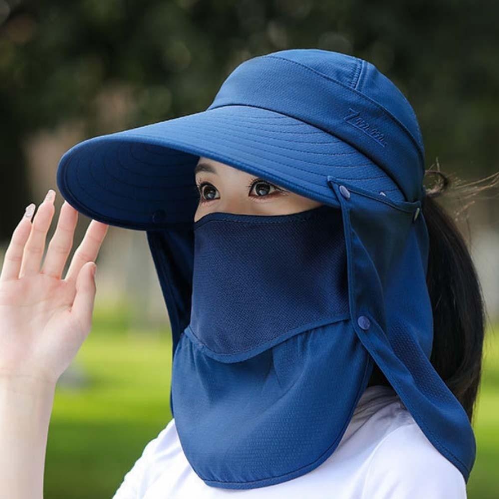 Anti-UV Shawl Mask Hat Face Covering Neck Protection Cap Fisherman Hat Sunshade Shawl Cap Women