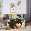 Bee and Flowers Warm Comfy Blankets For Bedroom Trend Throw Blanket Autumn Travel Car Flannel Bedspread