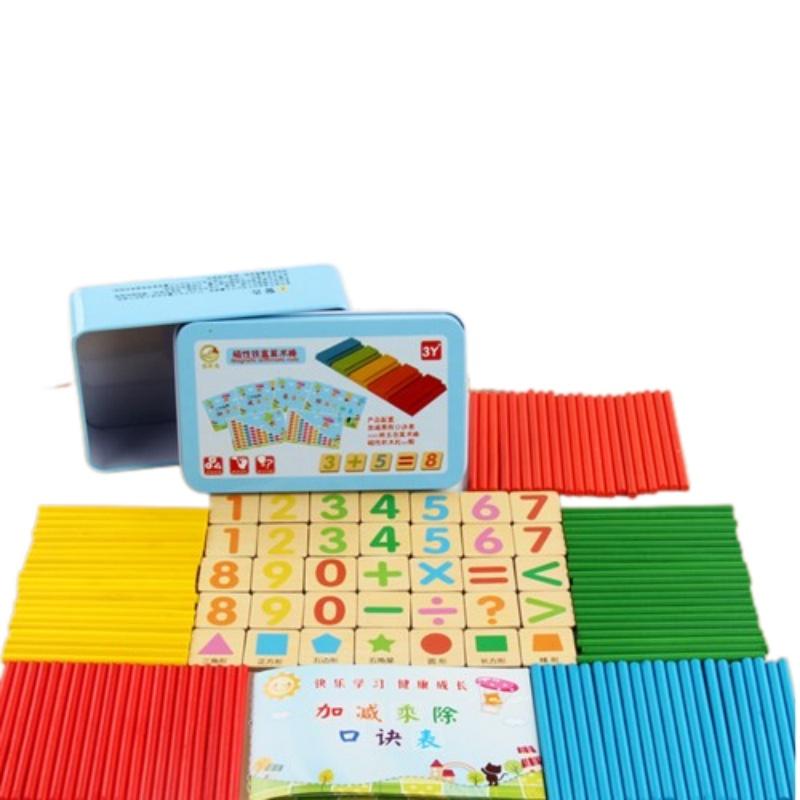 Magnetic Math Stick Box Colourful Wooden Counting Set For Kids Math Learning