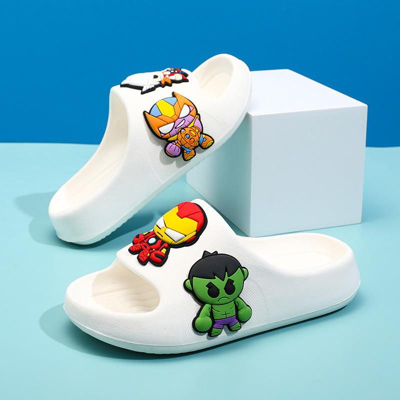 Comfortable Boys Summer Slippers For Kids With Cartoon Superhero Design In Multiple Colors And Sizes