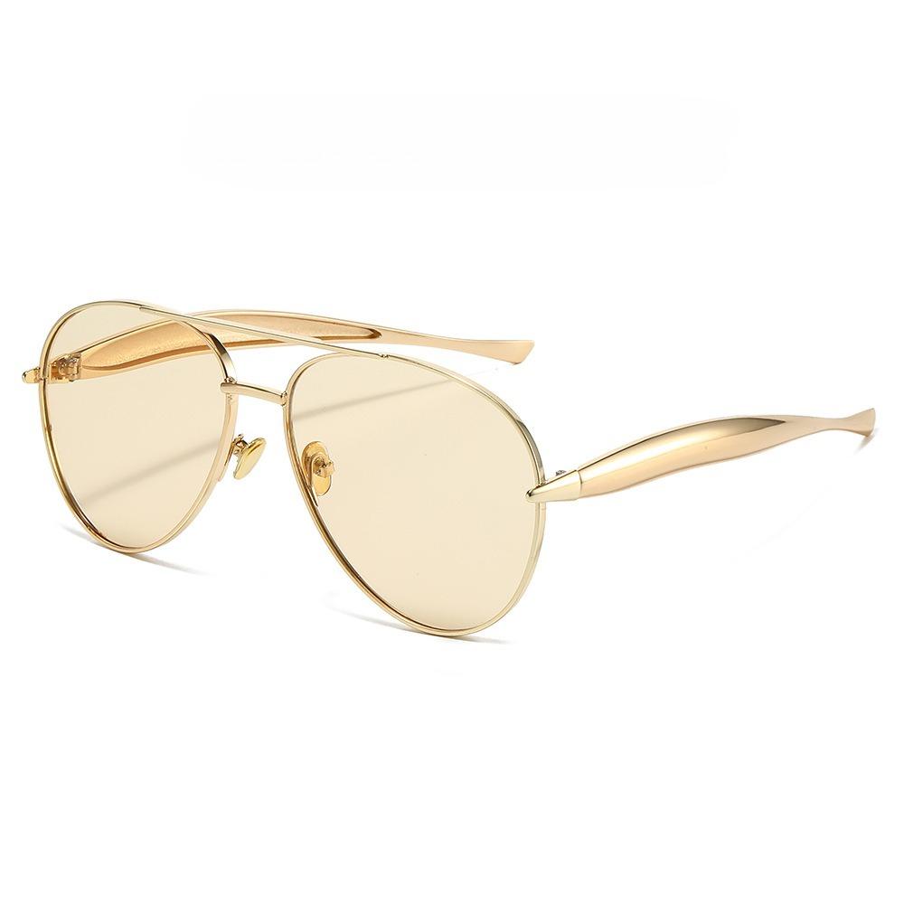 Oval Sunglasses with Metal Frame Retro Premium Trendy Sun Glasses High-Quality UV400 Protection Elegant for Daily Use