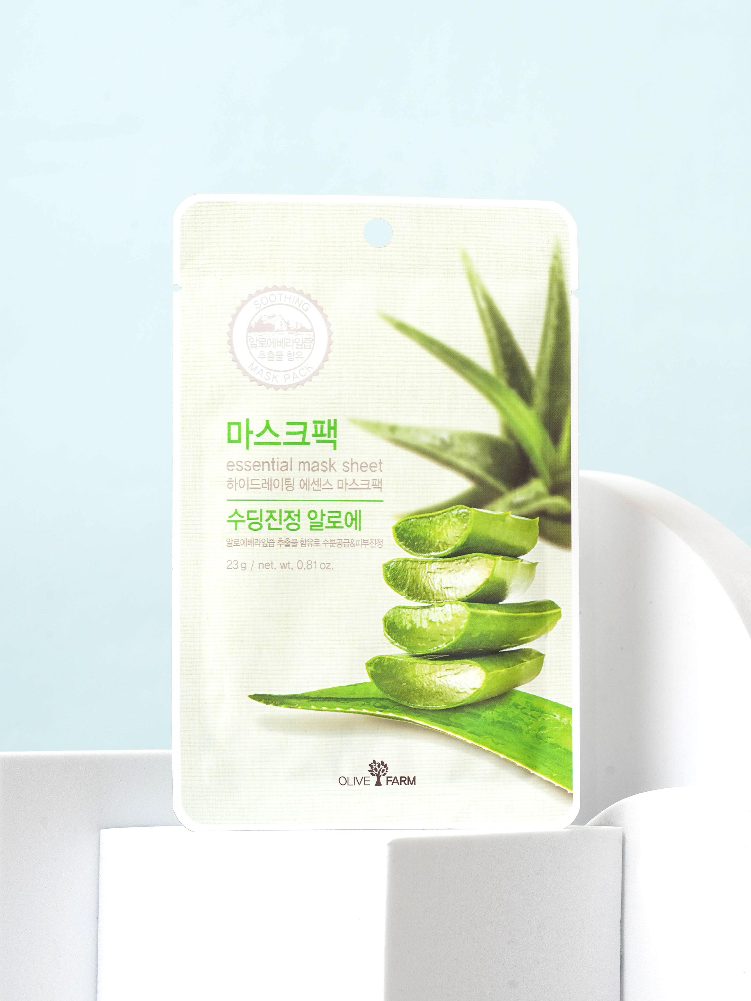 Olive Farm Essential Aloe Vera Facial Sheet Mask 1ea