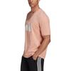 Adidas Dopamine Logo Print Round Neck Pullover Short Sleeve T-Shirt Men T-Shirts Pink H39748