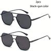 2pairs of New Fashionable Dual Beam Polarized Day and Night Dual-use Polarized Outdoor Driving Fishing Color Changing Sunglasses
