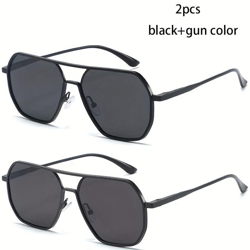 2 Pairs of New Fashionable Dual Beam Polarized Day and Night Dual-use Outdoor Driving and Fishing Sunglasses