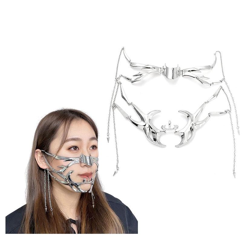Masked Decoration Face Necklace Personality Punk Style Adjustable Gift Jewelry