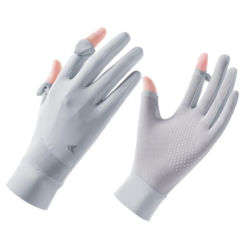 Summer thin sunscreen gloves women's UV protection touch screen cycling non-slip breathable ice silk sunscreen gloves summer