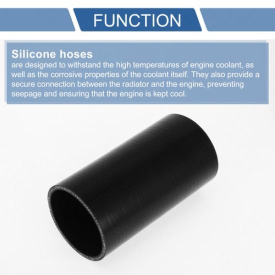 1 Pcs 60mm 236" ID 127mm 5" Length 0 Degrees Black Car Silicone Hose