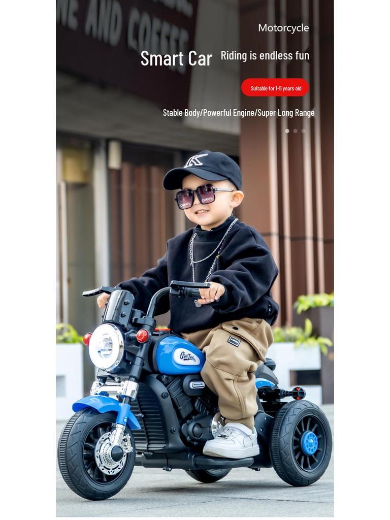 Kids' Electric Tricycle: Remote Control Ride-On Motorcycle