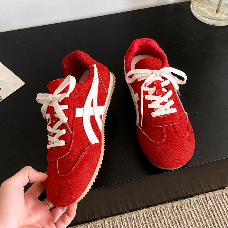 

Mesh lace-up shoes flat white shoes women s spring new casual shoes board shoes student sports shoes women 35 червоний